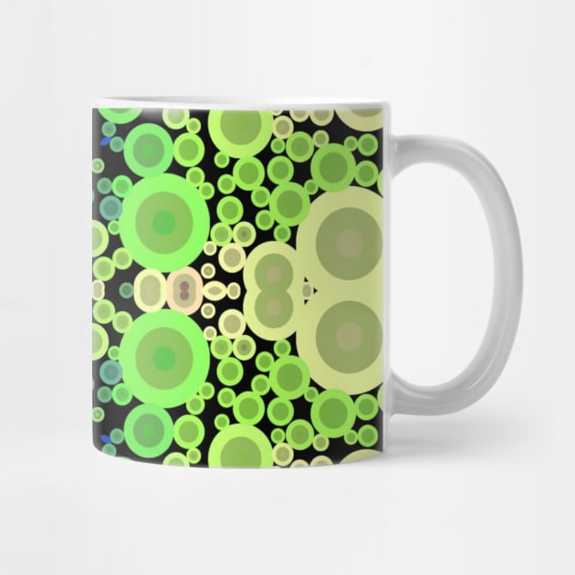 Dot Mandala Flower Blue Green and Yellow by WormholeOrbital